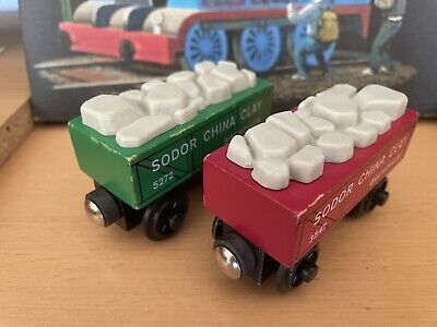 thomas wooden railway sodor china clay cars