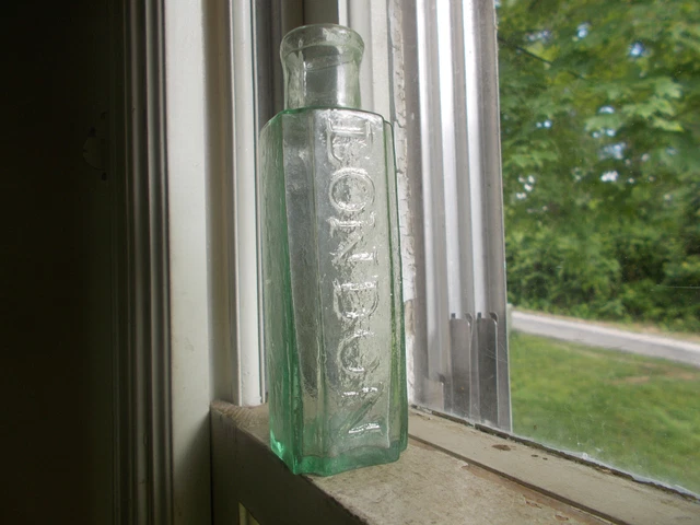 1830s PRIVY DUG EARLY LONDON POWDERED MUSTARD FOOD BOTTLE OPEN PONTIL CRUDE