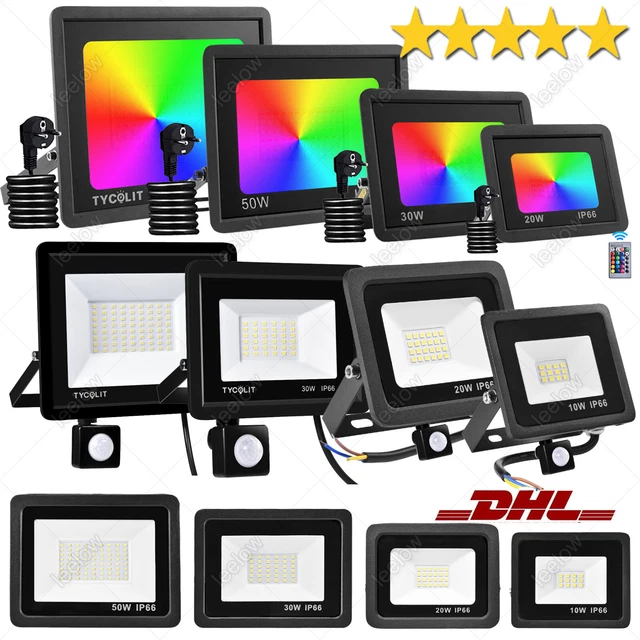 LED Fluter Flutlicht mit Bewegungsmelder/Stecker Außen Strahler Scheinwerfer HOT