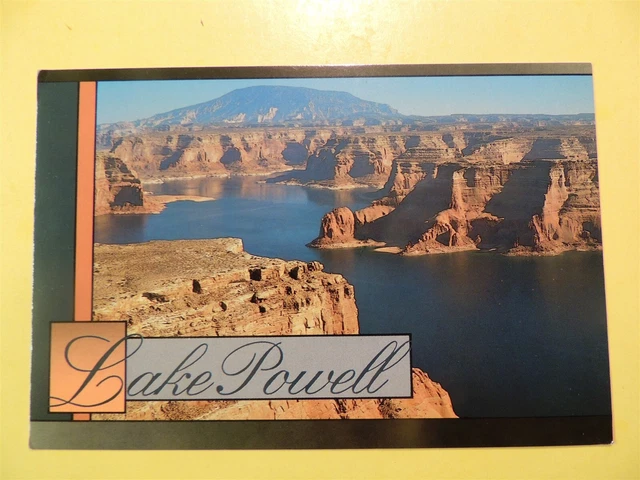 Lake Powell Glen Canyon Recreation Area Arizona vintage postcard aerial view