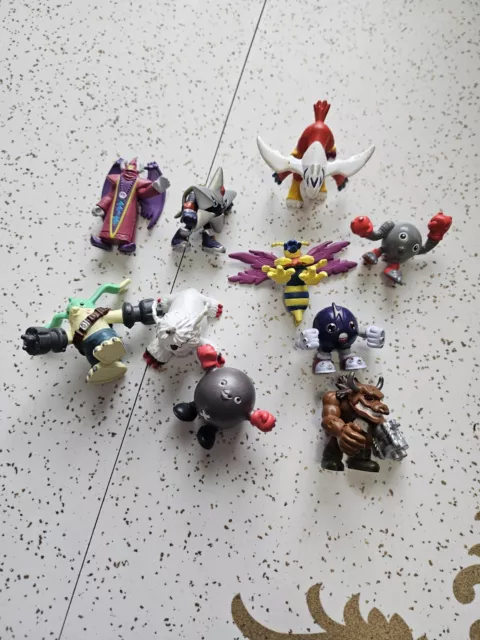 Lot Of 10 Vintage Digimon Bandai Digital Monsters Mini Figures 2001-2002