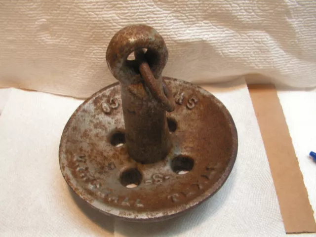 Vintage 9 + Pound Round Cast Iron Boat Anchor SW FDRY CO, MARSHALL TEXAS 6 3/4"