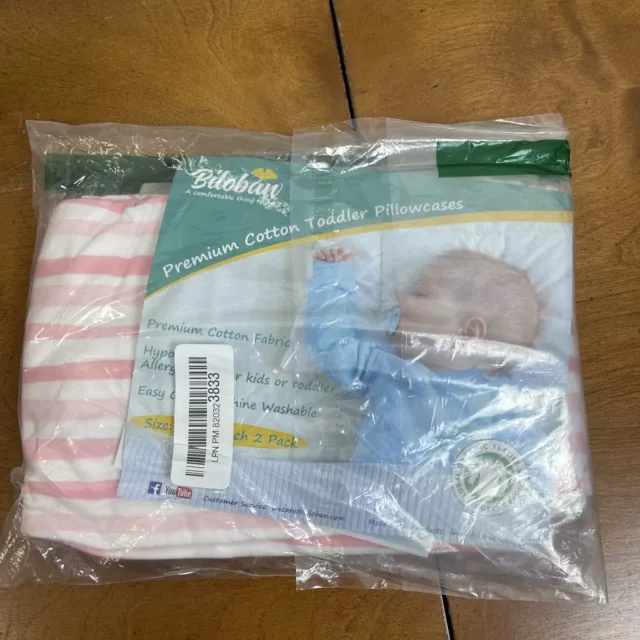 Toddler Kid Pillowcase Envelope Style 100% Cotton 14" X 19" 2 Pack Pink New