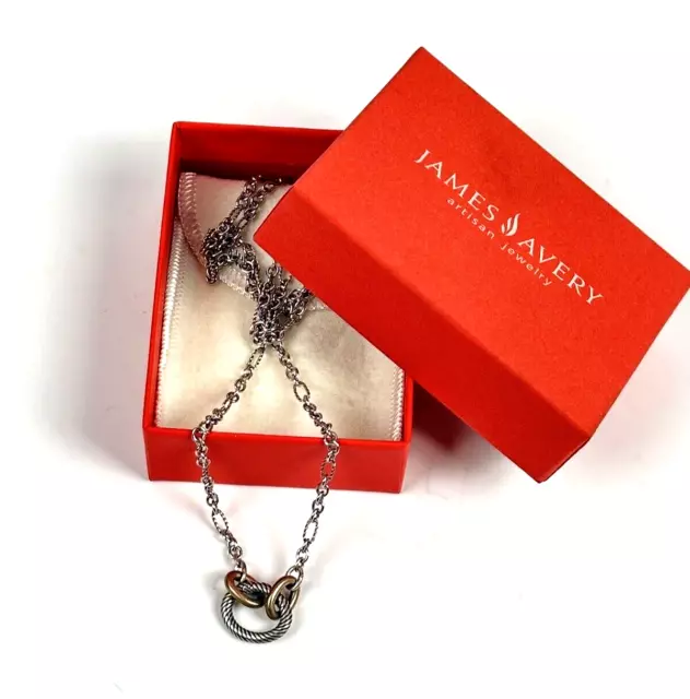 James Avery Elegant Fob Changeable Charm Holder Chain Necklace