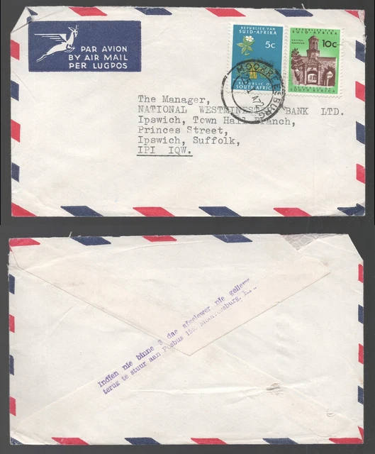 1972 RSA, South Africa Cover to England