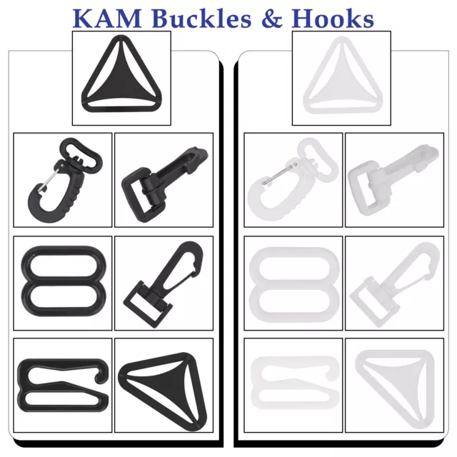 KAM Swivel Plastic Hook Connectors Adjuster Webbing Sports Bags Backpack 20-50mm