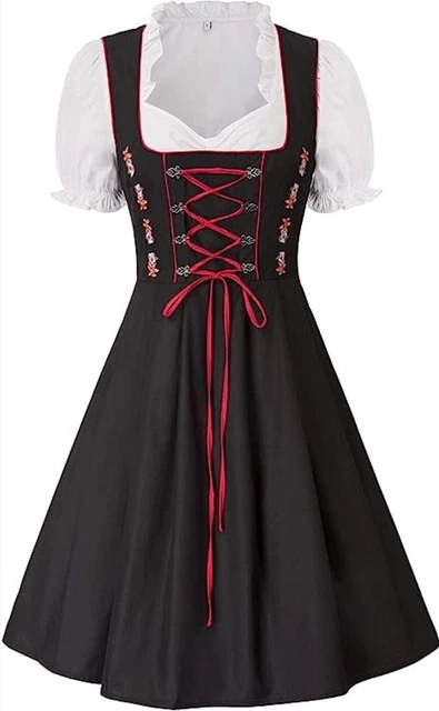 Costumi Abito Dirndl Donna Tedesco Oktoberfest 3 Pezzi Carnevale Birra