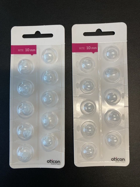2 paquetes de cúpulas abiertas Oticon 10 mm RITE - 20 cúpulas en total