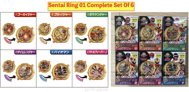 Sentai Rings Power Rangers Cast POWER RANGERS N.1 Sentai Gozyuger SG Sentai Ring 01 set completo di 6 ...