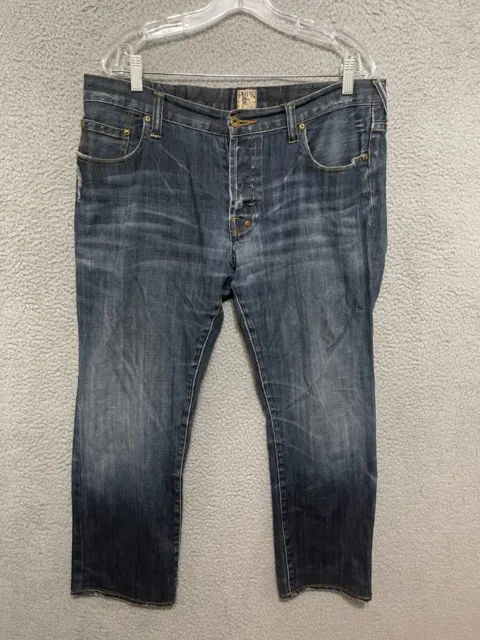 PRPS Barracuda Jeans Denim Pants Mens Size 36 x 27 (altered)  blue Distressed