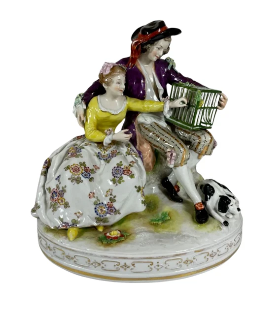 Antique 19th Century Rudolstadt Continental Porcelain Figurine Figure Group 23cm