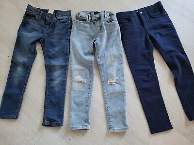 River Island 2 x jeans e jeans Vertbaudet 6-7 anni nuovi come nuovi e usati