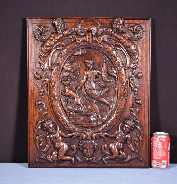 *20 French Antique Highly Carved Panel Solid Walnut Wood with Figures
