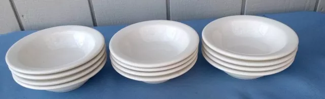 SET (6) VTG BUFFALO CHINA RESTAURANT WARE WHITE SOUP or SALAD BOWLS 6 1/2"