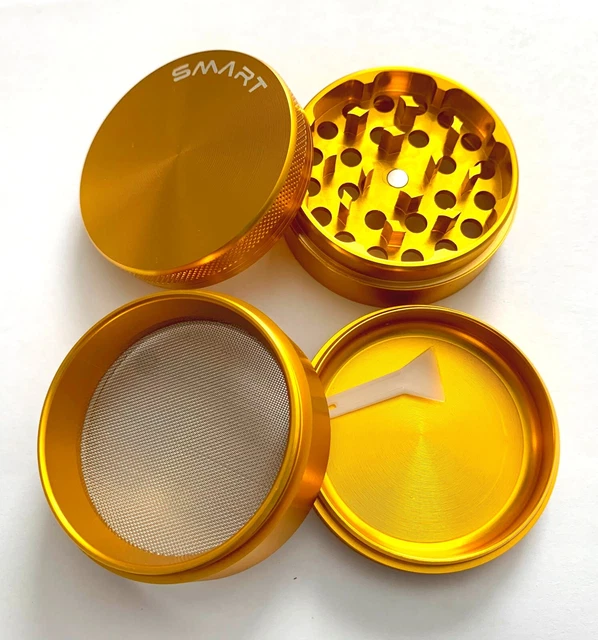 4 PIECE GOLD 2.25" Aluminum Smoke Spice Herbal Tobacco Grinder Herb