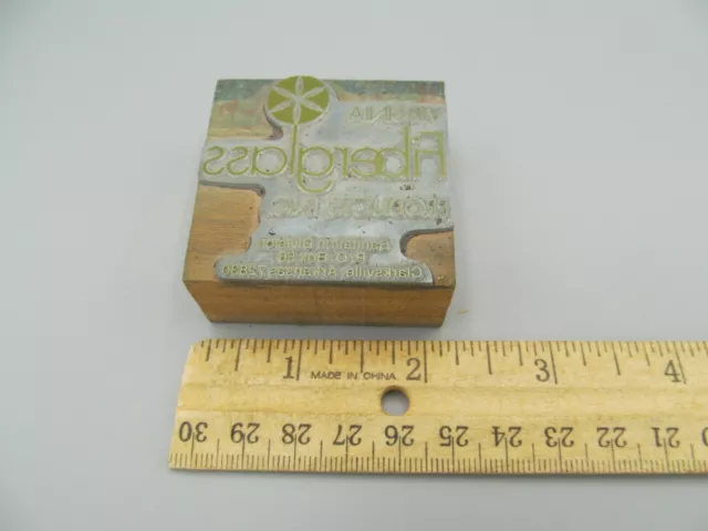 “Virginia Fiberglass” Advertising Vintage Publishing Printing Press Block Stamp
