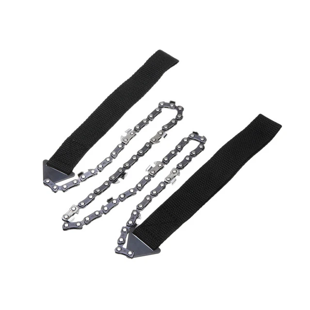 Motosega Tascabile Con Manici In Paracord Arancione – Catena In Acciaio 65Mn, 48 Denti, Attrezzatura Da Sopravvivenza Per Campeggio E Bushcraft