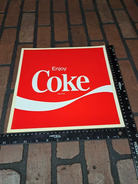 Vintage Enjoy Coca Cola Sticker Decal Large 12×12