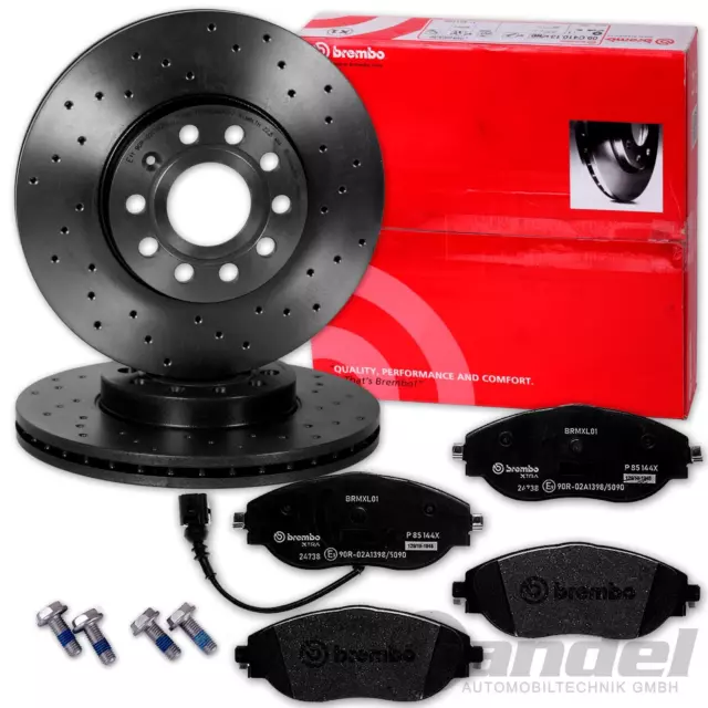 brembo BREMSSCHEIBEN + BELÄGE VORNE für VW GOLF 7 GTi R AUDI S3 OCTAVIA RS LEON