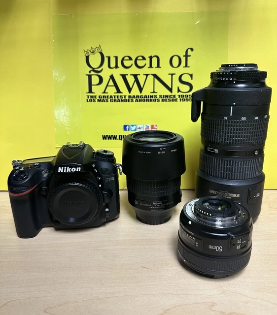 Nikon D7200 24.2 MP Digital SLR Camera Body W/ Three Lenses