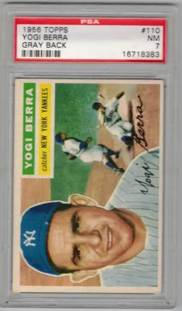 Yogi Berra, 1956 Topps #110, PSA 7 Yankees (Gray Back)