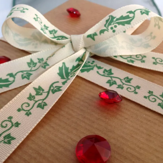 NASTRO REGALO DI NATALE, agrifoglio, confezione regalo, decorazione natalizia, Natale, 5 m, 25 m