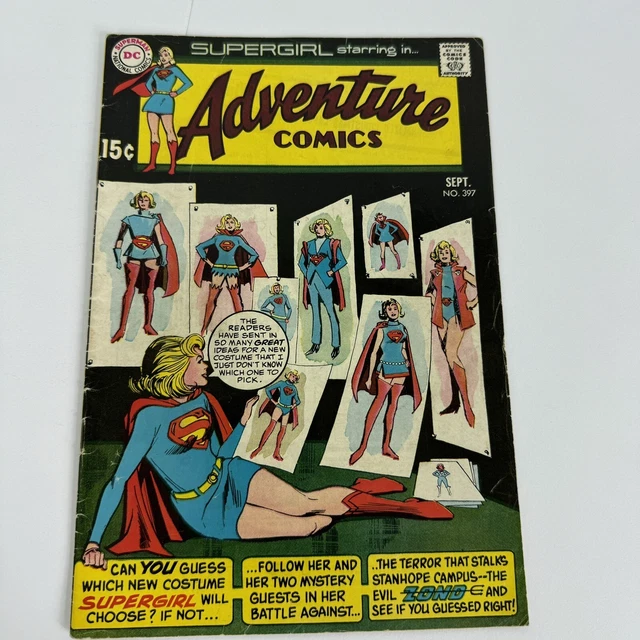 Adventure Comics #397 VG~FINE 1970 Stock Image 1st app. new Supergirl