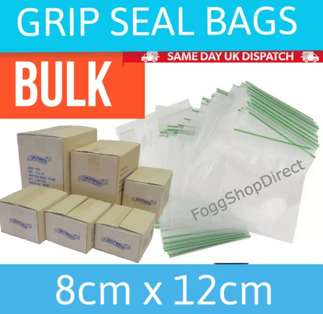 100 Clear Small Plastic Bags Baggy Grip 100% REUSABLE Baggies Zip Lock Plastic