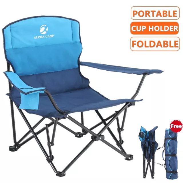 ALPHA CAMP Camping Chair Folding Outdoor Chairs Lightweight Portable Heavy Duty