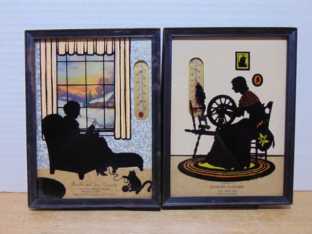 2 Newton Manufacturing Advertising Silhouette Thermometer Calendar Pictures 1937