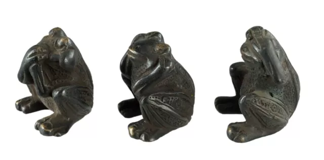 Figurine 3 Frogs Style Wise Monkeys La Wisdom Brass 0,600 KG -8581 ML 2