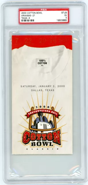 2000 Cotton Bowl Arkansas Razorbacks Vs Texas Longhorns Football Ticket Stub Psa