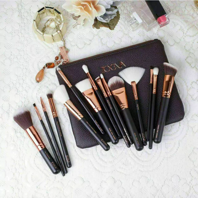 15pcs Make Up Bürsten Brush Set Rosegold Pinsel Verfassungs Schönheit Tasche DK