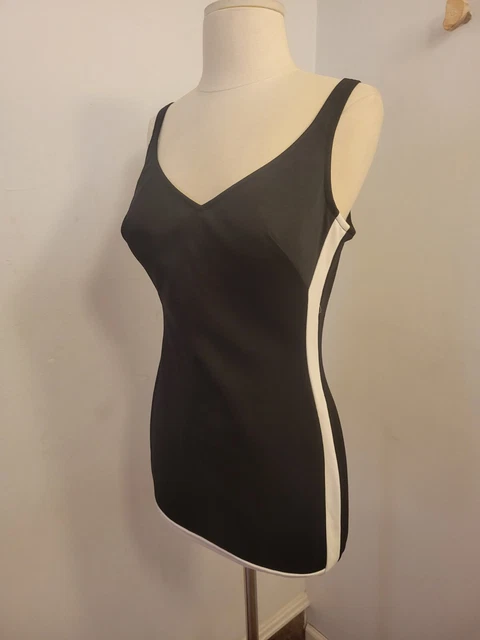 Vtg 50s 60s B&W Barbie Style Bathing Suit ROSE MARIE REID.