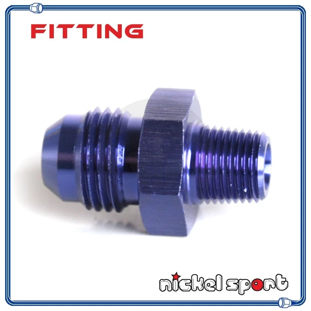 Raccord Droit Mâle 3/8 NPT Vers 10AN - 2 Pièces, Aluminium Anodisé Noir (pour Circuits Huile/air)