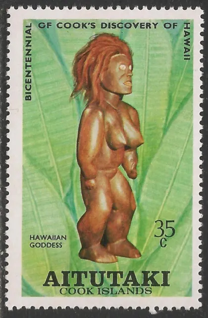Aitutaki #160 (A43) VF MNH - 1978 35c Hawaiian Wood Figurine
