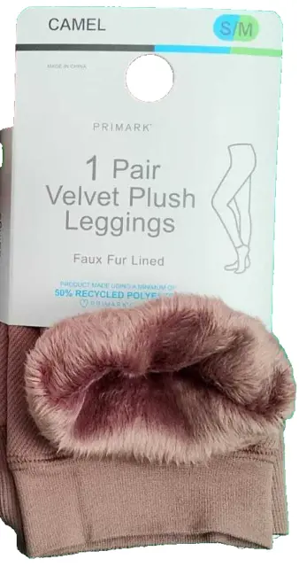 Velvet Plush dark Blue Faux Fur Lined Leggings XS-S