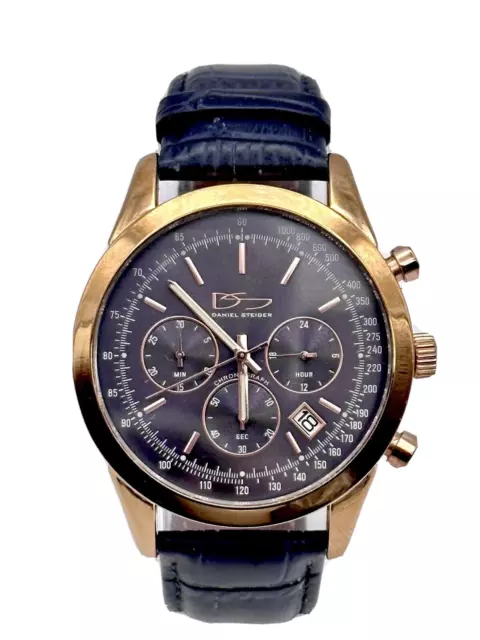 Daniel Steiger Ambassador Rose Gold Men's Chronograph Watch Black Dial 93098-M