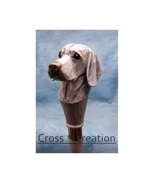 Weimaraner Dog Head Carved HandlE Wooden Walking Stick Cane Best Unique Style