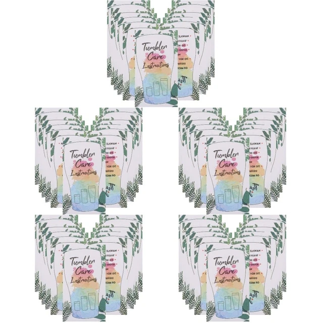 Tarjeta de cuidado de vidrio de papel instrucciones de cuidado para tarjeta de mantenimiento Tumbler