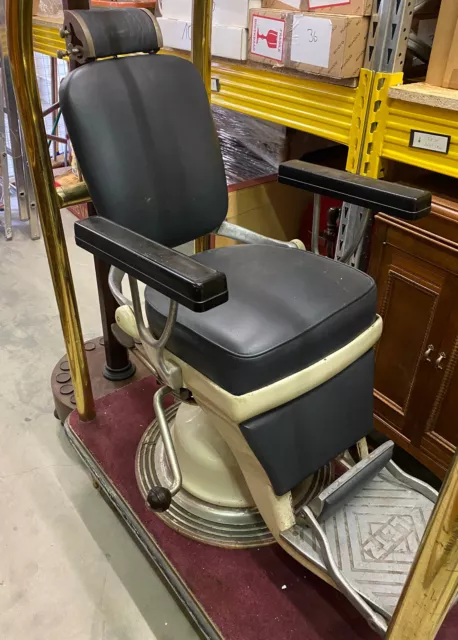 1950 FRISEURSTUHL COIFFEUR LETZ Barber Chair Herren Friseur Art deco Vintage