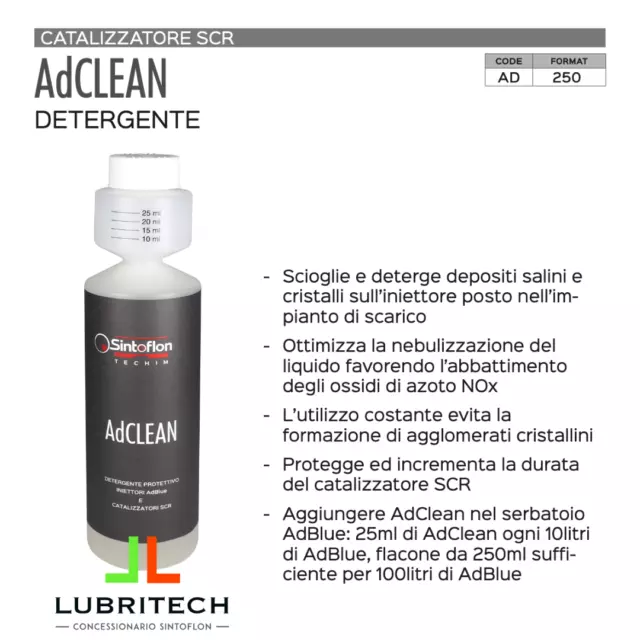 SINTOFLON ADCLEAN 250 additivo sistema SCR cleaner cristallizzazione urea  AdBlue EUR 20,49 - PicClick IT