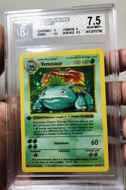 Pokémon Venusaur Base Set 1st Edition Shadowless BGS 7.5 Not PSA CGC Near Mint+