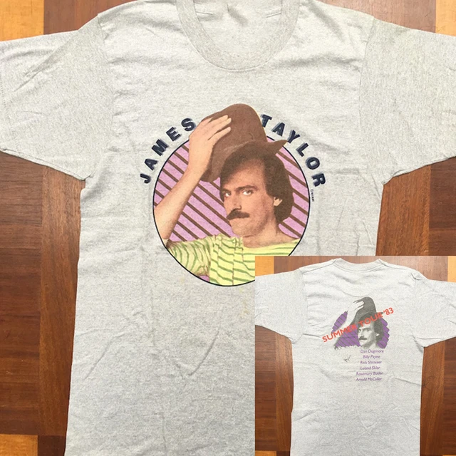 VTG JAMES TAYLOR Summer Tour 1982 The Knits Baseball Shirt Gray