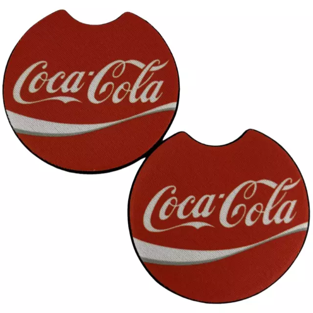 Car Coasters Coca-Cola Coke Soda Pop Beverage Set of 2 Neoprene Absorbent 2