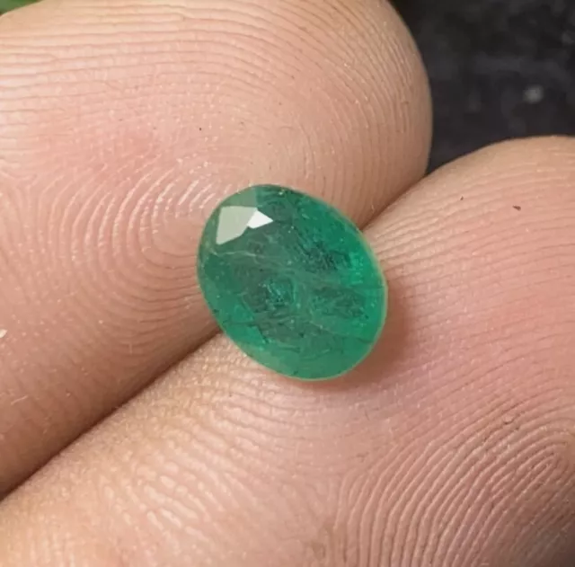 Zambia 100% Natural Emerald Green Faceted Loose Gemstone Jewelry Stone 1.75 Cts