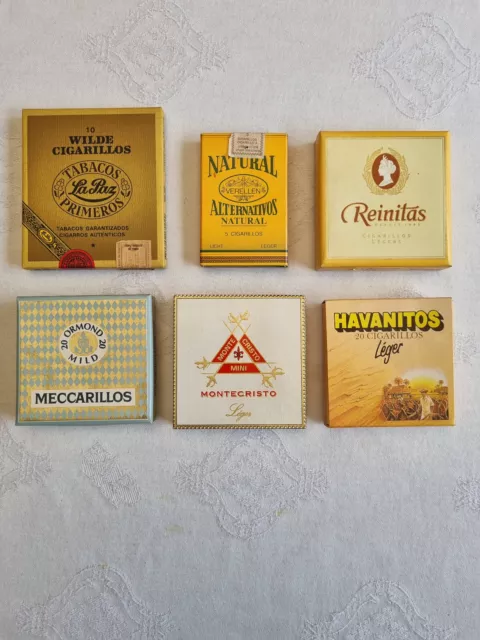 Lot 6 Paquet Boite Cigarillo Vide   Annee 1980 / 90 Collection Vintage