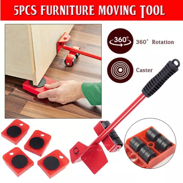 Heavy Furniture Moving Lifter Roller Move Tool Set Wheel Mover Sliders Kit  USA
