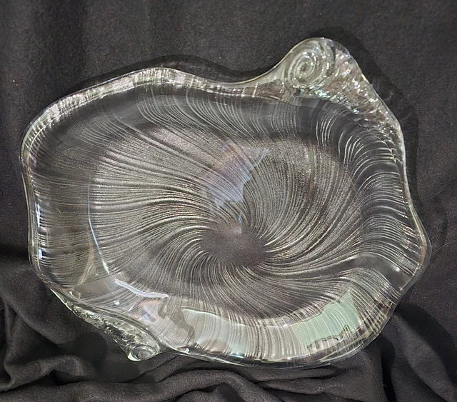 Large Shell Platter MIKASA EXTRA LARGE Crystal Platter Studio Nova Seashell with 3d shell ...