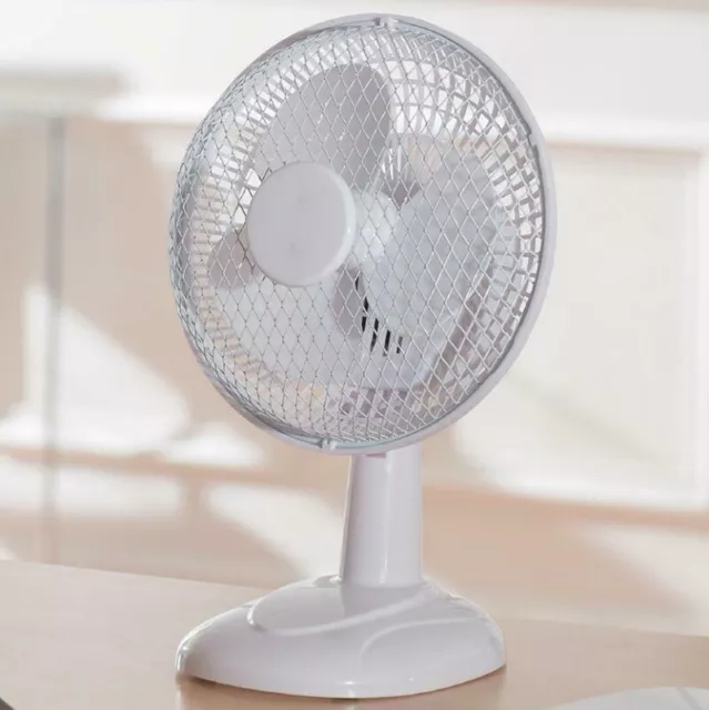 6" Desktop Table Desk Fan Small Air Cooler Tilting Portable 2 Speed White Fan